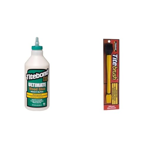 Titebond Ultimate 141/5 Colle à bois (943 ml) pour l'intérieur et l'extérieur, résistance maximale, haute maniabilité, étanche, 1 pièce, ZL-141/5 & 16330 TiteBrush Applicateur