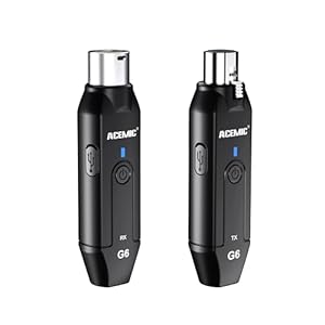 2.4GHz Wireless Microphone System Plug-on XLR Mic Adapter 6 Channels Wireless Audio Transmitter and Receiver for Dynamic Mic, Audio Mixer, PA System, G6