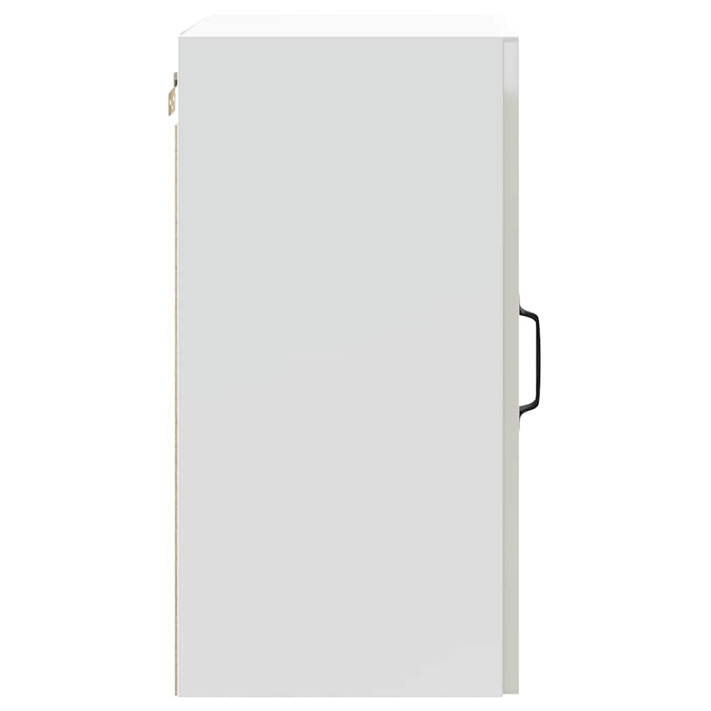 Küchen Hängeschrank Lucca Hochglanz Weiß Holzwerkstoff 40 x 31 x 60 cm, Wandmontage mit Glastüren, Stauraum für Teller, Töpfe und Küchenzubehör