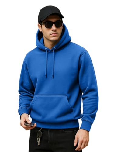 Image of Veirdo 280 GSM Cotton Fleece | Hooded Neck Full Sleeve | Regular Fit Sweatshirt | Solid Hoodie for Men | Sizes: S to 3XL
