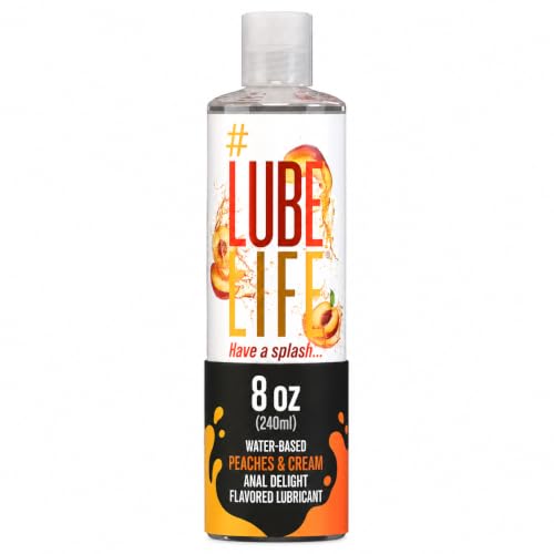 Image of LUBELIFE Peaches and Cream Flavored Water Based Anal Lube 8 fl oz