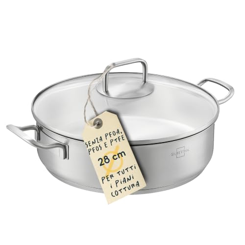 SILBERTHAL Casseruola inox 28 cm 5L - Induzione gas e forno, con coperchio