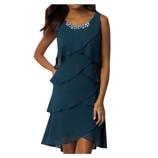 WVONIF Robe D'été Femme Pas Cher Femmes Robe Longue Bohème Col V Taille Haute Imprimé Cocktail Party sans Manches Été Élégant Vetement Femme A La Mode Robe （ Marine, L