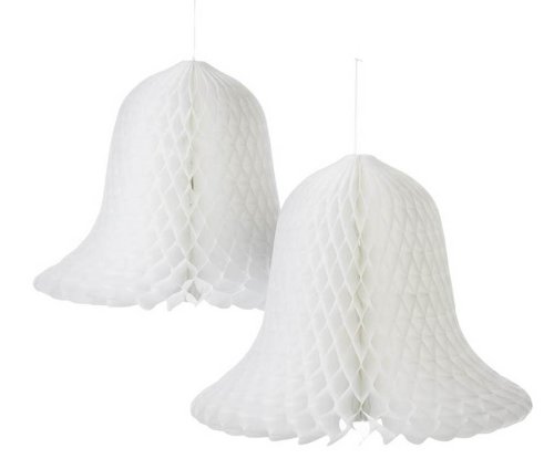 Darice VL8143851F Bridal Tissue Paper Bell, 15-Inch, White, 2-Pack