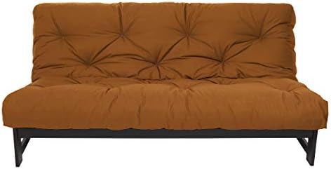 Trupedic x Mozaic - 12 inch Full Size Standard Futon Mattress (Frame Not Included) | Basic Cinnamon Orange | Great for Kid's Rooms or Guest Areas - Many Color Options
