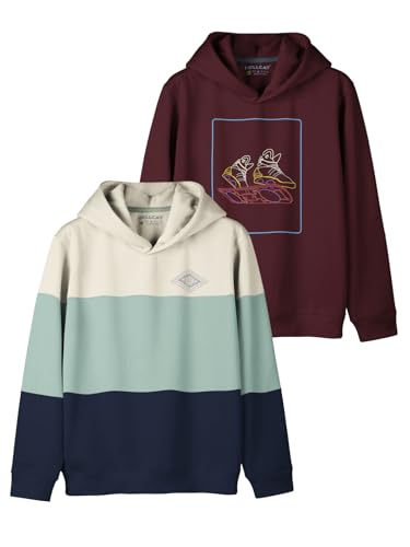 Image of HELLCAT Trendy Printed Cotton Blend Hoodie Sweatshirt for Boys - Pack of 2