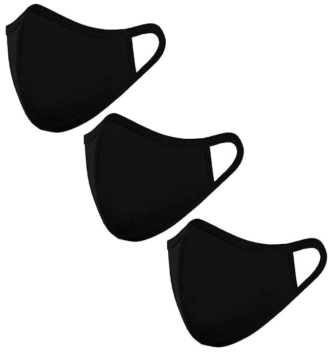 Hosiery Black Cotton Mask, Breathable Reusable and Washable Face Masks For Men and Women-image-8
