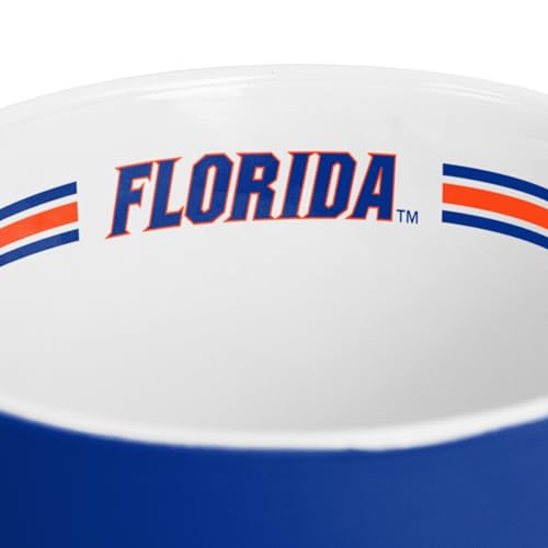 Image of Logo Brands NCAA Florida Gators 15oz Stripe Mug - Team Logo, Inside Print, Standard Handle, Microwave & Dishwasher Safe