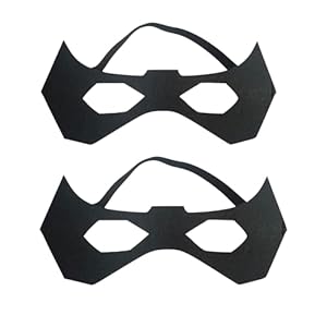 SOUTHSKY Black Eye Masks Superhero 2pcs Half Face Eyemask for Halloween,Festival,Carnival,Batman Batgirl Fancy Dress,Party