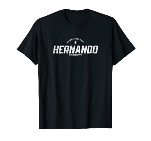 Logotipo deportivo vintage de Hernando Mississippi MS Camiseta
