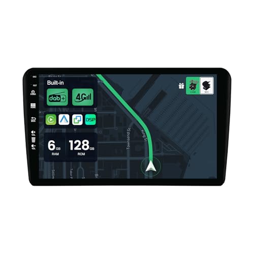9" [6G +128G] Radio samochodowe 2 Din Android 15 do Audi A3 8P/8PA 2003-2013, 8-rdzeniowe, wbudowane 4G LTE, DAB+, bezprzewodowe CarPlay i Android Auto, DSP, Navi GPS, HDMI, Bluetooth, Mirror Link