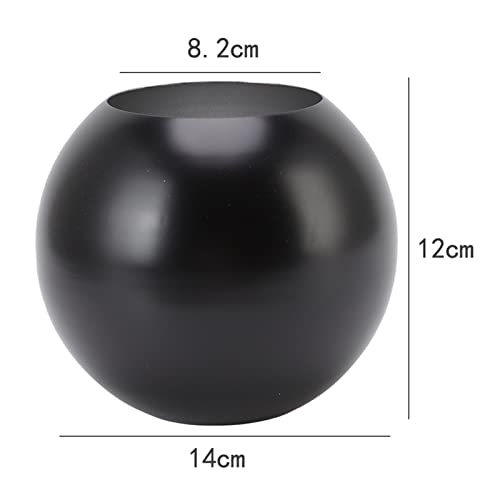 Serlium Round Vase, Nordic Style Modern Flower Vase Stainless Steel Tulip Vase for Ornament Living Room Office Table(Black) - Image 3
