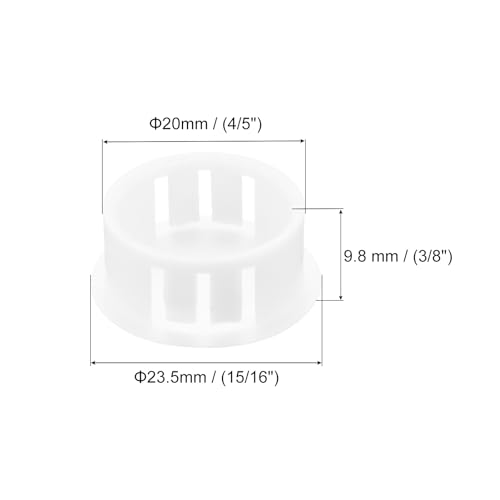 Image of MECCANIXITY 64PCS 20mm(13 /16 inch) White Plastic Hole Plugs, Flush Type Panel Hole Plugs Insert End Caps for Locking Hole Tubes Furniture Cabinet
