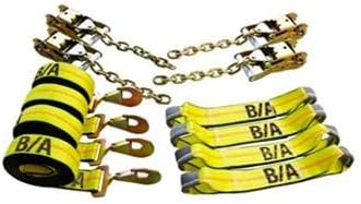 Ships in 1 to 2 Business Days! BA Products 38-218 8 Point Tie Down System for Rollback Includes 18' Straps with Snap Hooks and Ratchets with Chain Tails