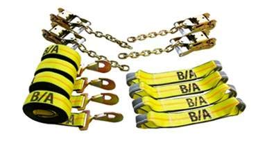 Ships in 1 to 2 Business Days! BA Products 38-218 8 Point Tie Down System for Rollback Includes 18' Straps with Snap Hooks and Ratchets with Chain Tails