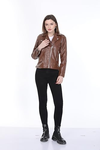 Image of Women Leather Jacket Solid and Riding Biker trending Jacket