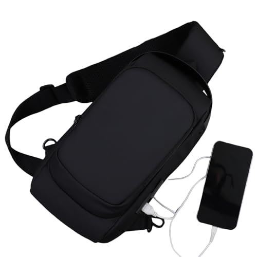 Sling Bag, 12inches Waterproof Casual Pack for Hands-Free Carry, Anti-Theft Design with Usb Charging Port for Convenient Device Charging, Large Capacity Shoulder for Travel,