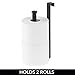 mDesign Metal Wire Over The Tank Toilet Tissue Paper Roll Holder Dispenser and Reserve for Bathroom Storage and Organization - Hanging, Each Holds 2 Rolls - Matte Black