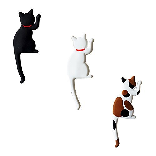 Imán decorativo de gato multifunción para refrigerador 3 piezas miniatura 7