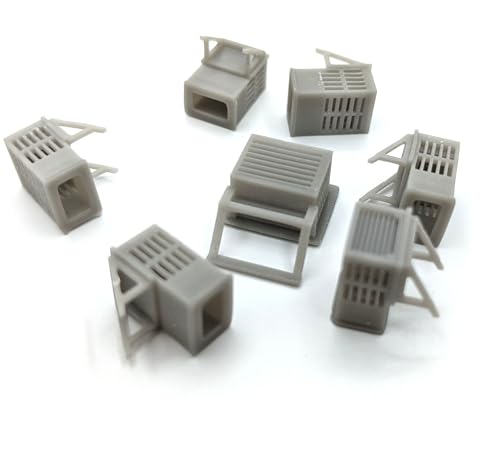 HO Scale Roof Details Air Conditioners Ductwork Roof Access Chimneys for Model Railroad Factory Buildings - Thumbnail 2