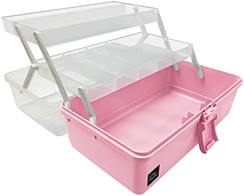 beLaxed Craft Organizers and Storage Box, 3-Layers Multifunctional Plastic Sewing Organizing Box with Handle, for Medicine, Art Supply, Makeup, Nail, Hair Accessories, Perfect Organizer Bins for Room