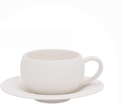 9.4oz Ceramic Cappuccino Cup and Saucer Set,Porcelain Latte Art Coffee Cups with Saucers Set for Cappuccino, Latte, Espresso, Mocha,Tea White