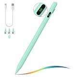 MoKo Universal Capacitive Stylus Pencil, Fast Charging Touch Screen Stylus Pen with Power Display Compatible with Apple iPad/iPhone/Samsung/Lenovo iOS Android Tablets & All Smartphones, Green