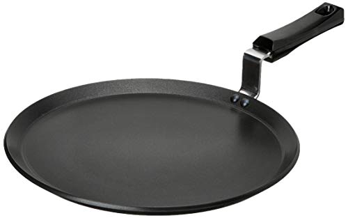 Amazon Brand - Solimo Aluminium Hard Anodized Non-Stick Flat Tawa with Bakelite Handle, 30 cm (Induction Bottom), Black