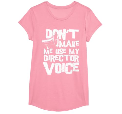 Director: Don't Make Me Use My Dire - Filmmaker T-Shirt, Girls, Pink, Medium