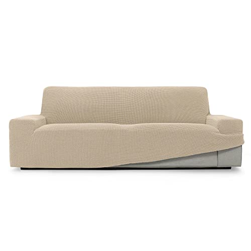 SOFASKINS® super elastischer überzug, Sofabezug 2 sitzer, atmungsaktiv, bequem und langlebig, Sofa überzug, Einfach anzubringen, Maße (140-180Cm), Farbe Beig