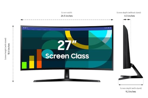 Samsung 27" Essential S3 (S36GD) Series FHD 1800R Curved Computer Monitor by Samsung - Used condition - Image 2