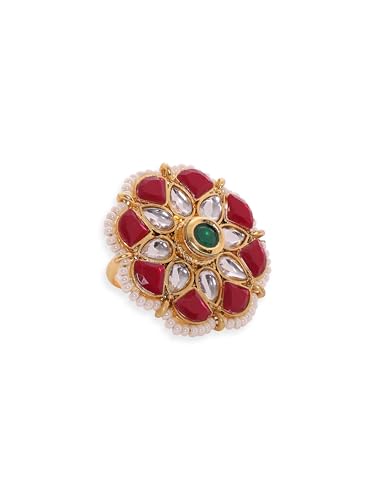 See full amazon price history chart for Rubans Women 22K Gold-Plated Kundan-Studded & Pearls Beaded Adjustable Finger Ring Rubans Women 22K Gold-Plated Kundan-Studded & Pearls Beaded Adjustable Finger Ring (B0D76H21S6) Amazon Price History, Amazon Price Tracker