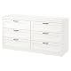 IKEA SONGESAND Kommode mit 6 Schubladen, 161 x 81 cm, Weiß