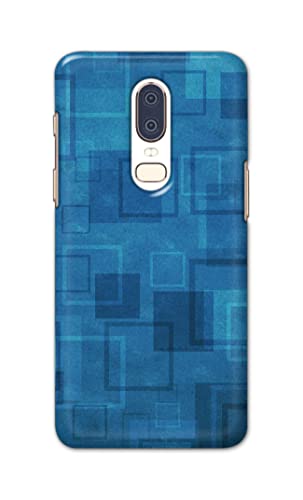 Image of Printed Hard Back Cover Case for OnePlus 6 Back Cover (Plain Azure Blue) -702