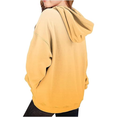 Oversized Hoodies For Teen Girls Trendy Gradient Color Hooded Sweatshirt Cute Kids Clothes Pullover Tops 2 to 14T4