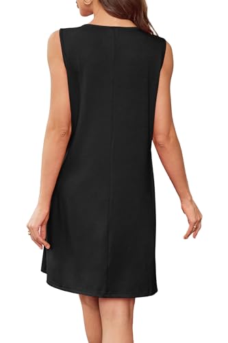 BKRIVE Summer Dresses for Women 2026 Sleeveless Sundress Beach Vacation Clothing Mini Dress Black L — view 5
