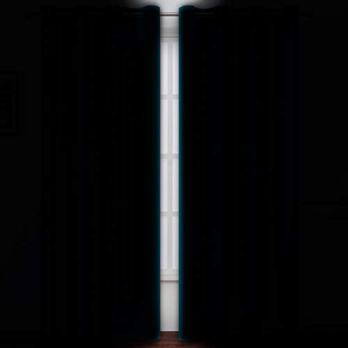 Image of LEMOMO Teal Thermal Blackout Curtains /52 x 95 Inch /Set of 2 Panels Room Darkening Curtains for Bedroom
