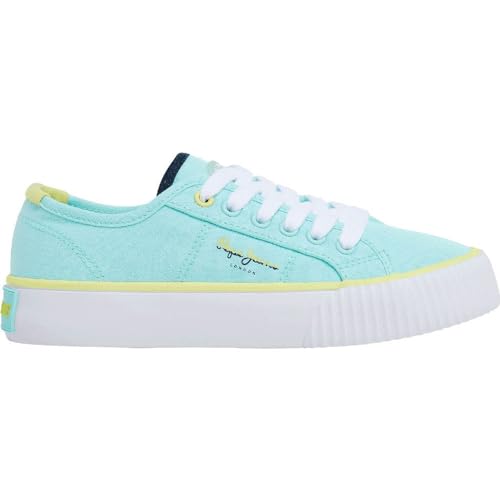 Basket Pepe Jeans Fille Ottis Basic G chaussure toile basse blanche enfant