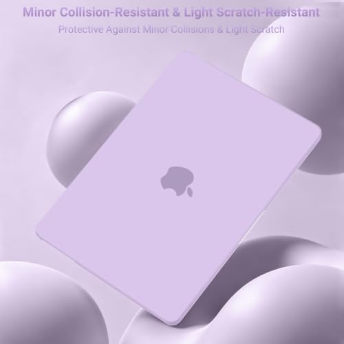 Image of MOSISO Compatible with MacBook Air 13 inch Case M5 2026 M4 2025 M3 M2 2024-2022 A3449 A3240 A3113 A2681,Hard Shell&Keyboard Cover&Screen Film&Pouch for MacBook Air 13.6 inch Case, Purple
