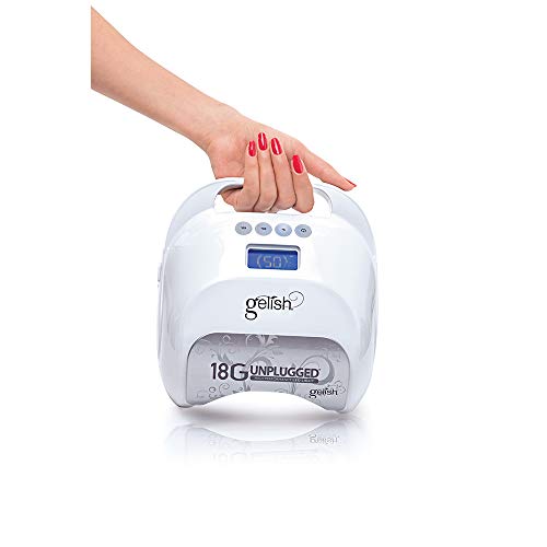 Gelish Luz LED desconectada de 18 G – portátil, recarregável, 36 W, branco e prata, assistente de en