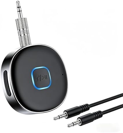 Bluetooth Receiver, LAICOMEIN Portable 3.5mm Aux Car Adapter, Bluetooth Wireless Audio Receiver for Car/Home Stereo/Wired Headphones/Speaker, 16H Battery Life