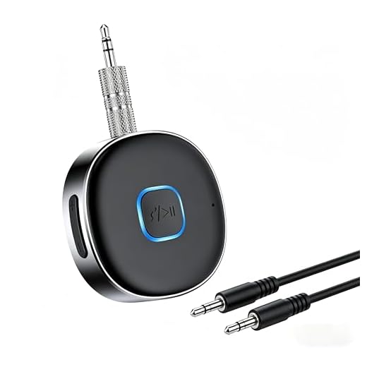 Bluetooth Receiver, LAICOMEIN Portable 3.5mm Aux Car Adapter, Bluetooth Wireless Audio Receiver for Car/Home Stereo/Wired Headphones/Speaker, 16H Battery Life
