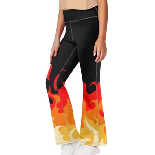 Image of Girls Flare Leggings 5-14T Cute Bell Bottoms for Girl Yoga Pants for Gym