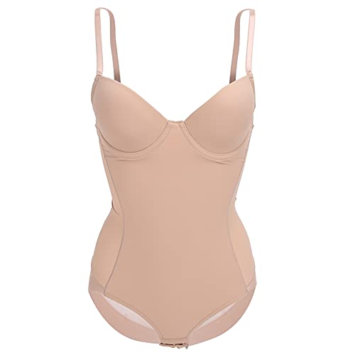 Sumoo Femmes Shapewear avec Soutien-Gorge Taille Formateur Corset Minceur Body Shaping Body pour Les mères Post-Partum Cols Blancs sédentaires (Café)(L) Cover