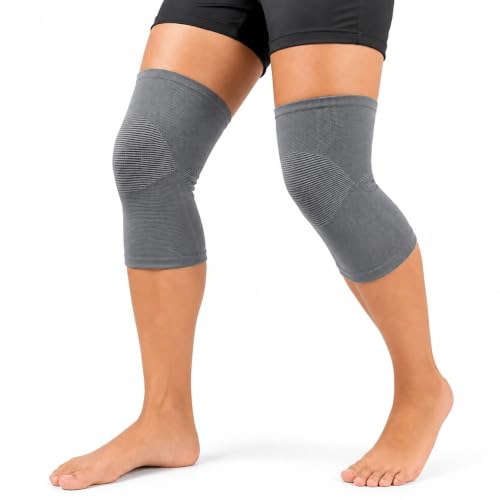 Image of Unisex Grey Knee Cap | Adjustable Support for Knee Pain Relief & Injury Prevention | Breathable, Comfortable & Durable | Ideal for Sports, Recovery & Daily Use - (Size - L)