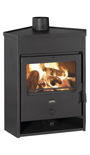Poêle à bois d'angle AM D 12,5 kW - BImSchV niveau 2 - EcoDesign 2022, classe d'efficacité énergétique A - Avec fenêtre de visualisation