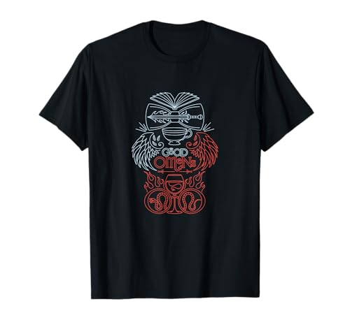Good Omens - Blue and Red Crest T-Shirt