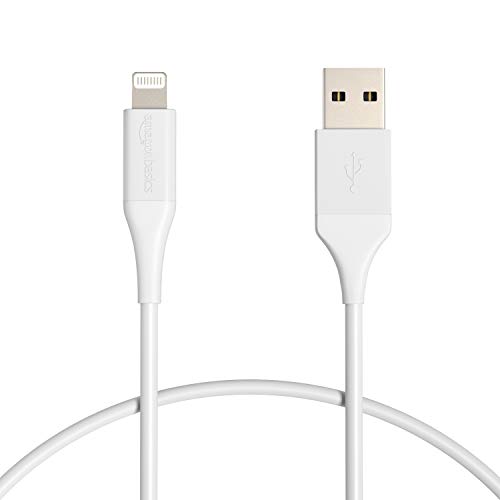 Preisvergleich Produktbild AmazonBasics Verbindungskabel Lightning auf USB-A, fortschrittliche Kollektion, MFi-zertifiziertes Ladekabel für iPhone, weiß, 30,4 cm