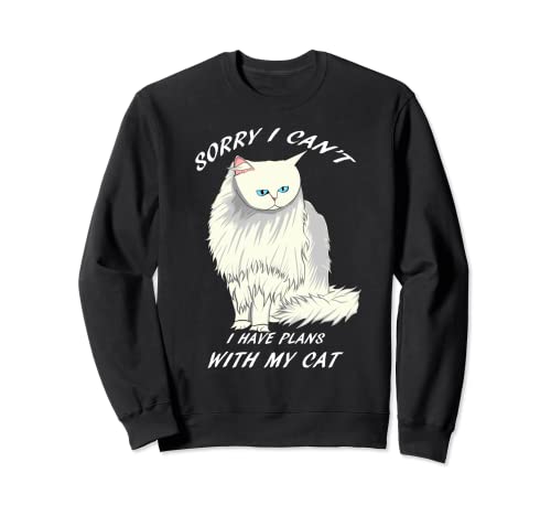 Regalo divertido para hombres y mujeres con texto en inglés "I Have Plans with My Cat Grey" Sudadera