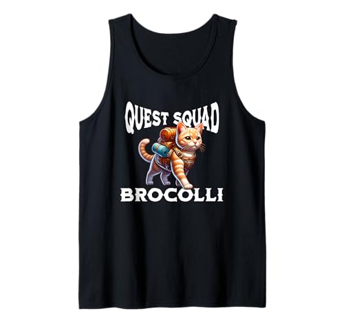 Broccoli Funny Cat Quest Squad Camiseta sin Mangas